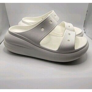 CROCS Classic Crush White Platform Clog Size M8/W10 Rave Dance Rare